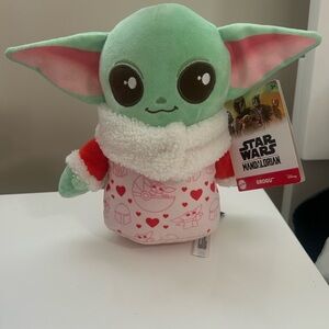 Baby Yoda Plush with hearts
